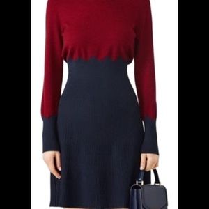 Tory Burch Red Jeanne Sweater Casual Dress